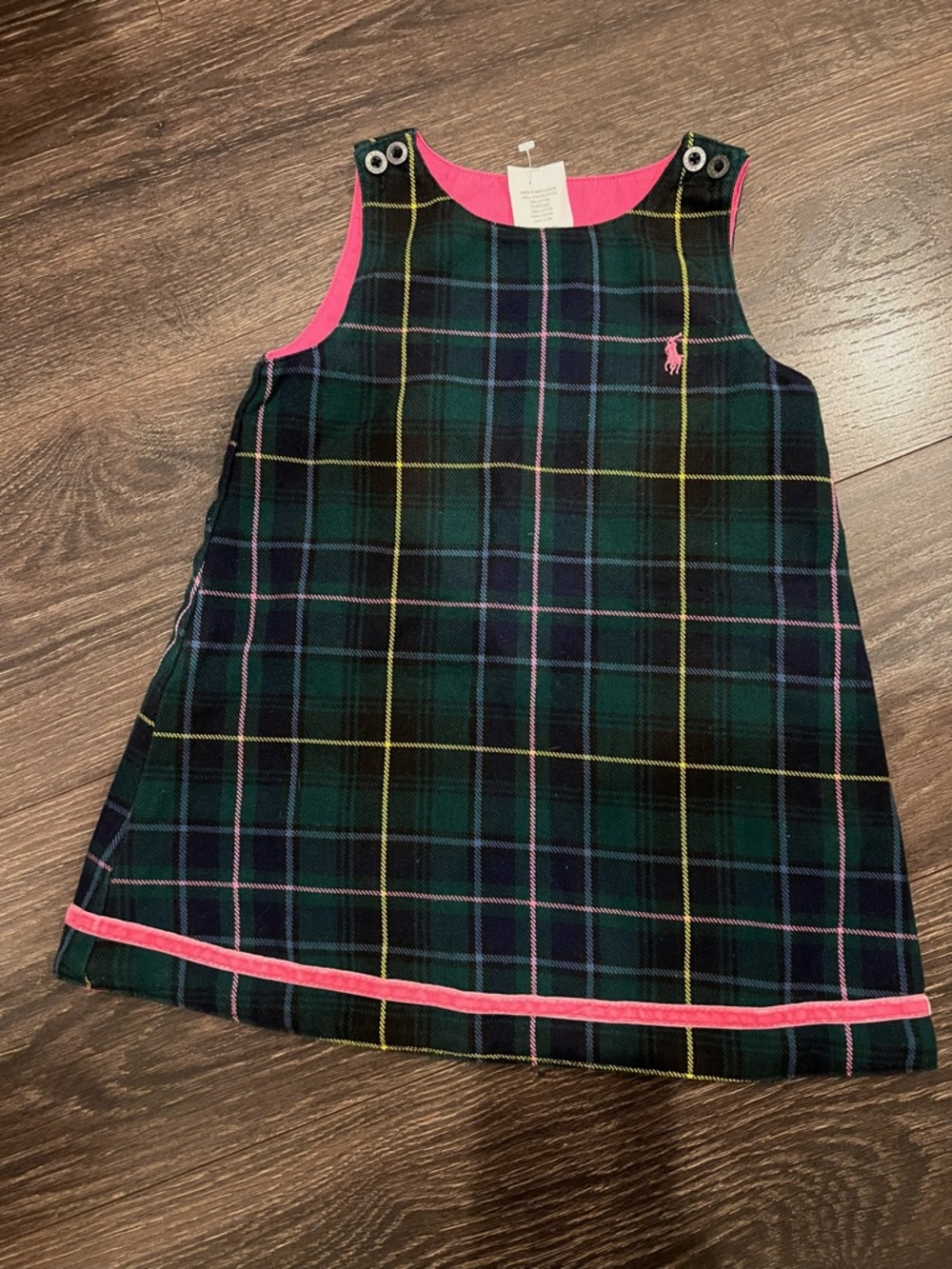 Ralph Lauren Reversable Plaid/Pink dress 2T